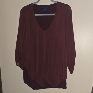 Apt. 9 Burgundy V-Neck Blouse